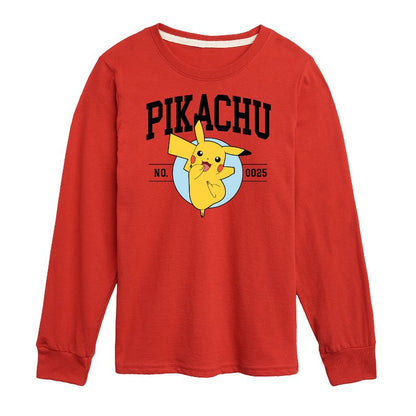 تي شيرت جرافيكي بأكمام طويلة للأولاد - بوكيمون - بيكاتشو كوليجيت
