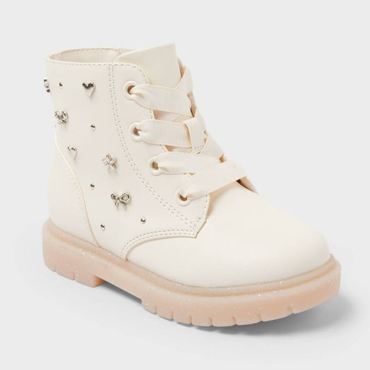 Toddler Amaya Lace-Up Combat Boots - Cat & Jack™ Ivory
