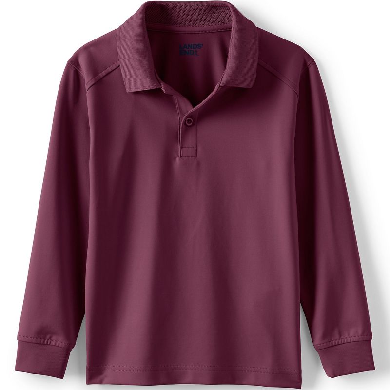 Lands' End School Uniform Kids Long Sleeve Rapid Dry Polo Shirt