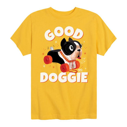 تي شيرت جرافيكي بأكمام قصيرة من فيشر برايس للأولاد، مطبوع عليه صورة كلب بوسطن تيرير جيد