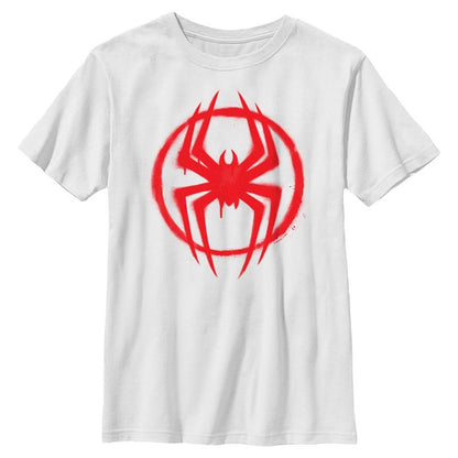 Boys Marvel: Spider-Man: Across the Spider-Verse Graffiti Red Logo T Shirt