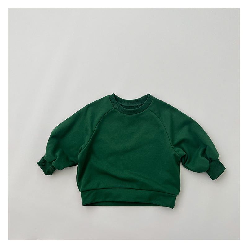 MyKids-Usa Baby Solid Color Long Sleeve Pullover Crewneck Hoodies