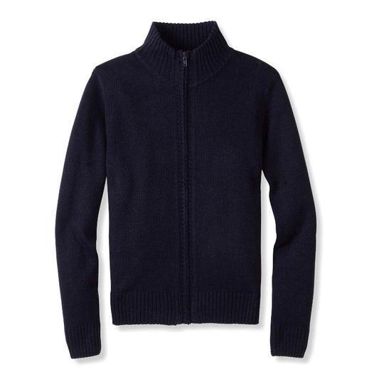 French Toast School Uniform Co-Ed  Mock Neck Zip Front Sweater