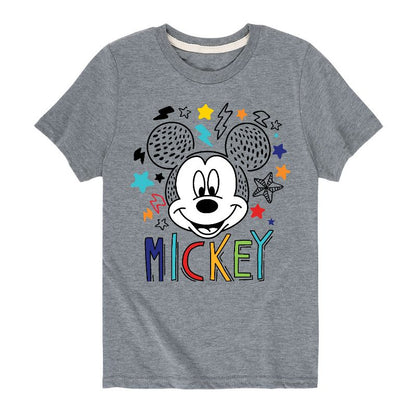 Boys' - Disney - Mickey Sketch Pattern Short Sleeve Graphic T-Shirt