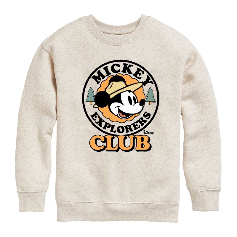 Boys' - Disney - Little Explorers Club Graphic Long Sleeve Fleece Sweatshirt