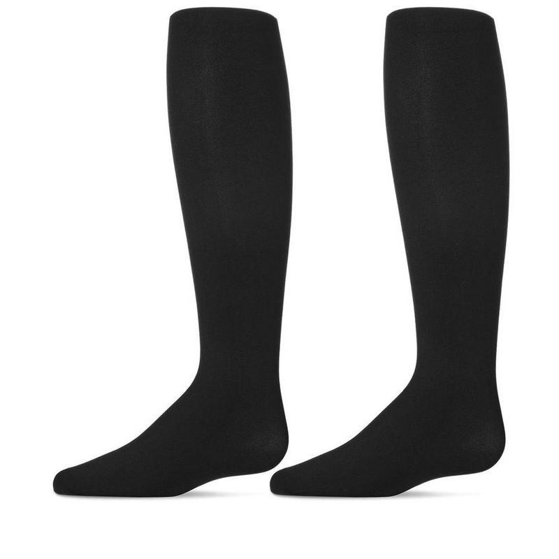 Memoi Girls' 2 Pair Pack Totally Opaque Microfiber Tights