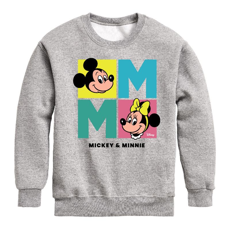 Boys' - Disney - Minnie Mickey Graphic Long Sleeve Fleece Sweatshirt