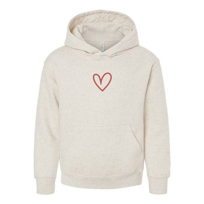 The Juniper Shop Embroidered Hand Drawn Heart Youth Graphic Hoodie
