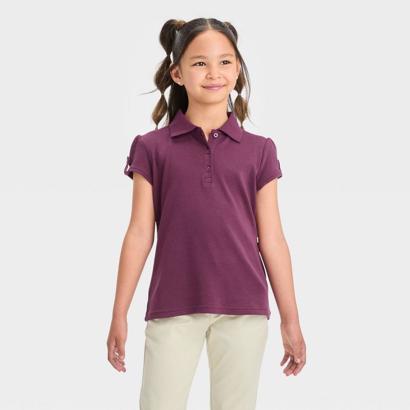 Girls' Short Sleeve Interlock Uniform Polo Shirt - Cat & Jack™