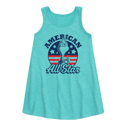 Girls' - Dr. Seuss - The Grinch America's Favorite Mean One Graphic Sleeveless Aline Dress
