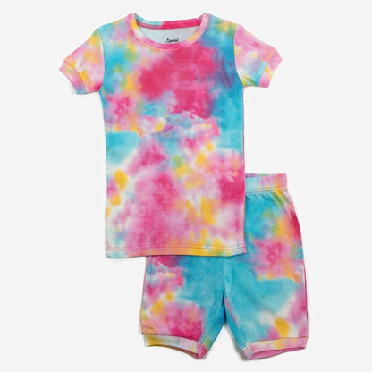 Leveret Kids Two Piece Cotton Tie Dye Short Pajamas