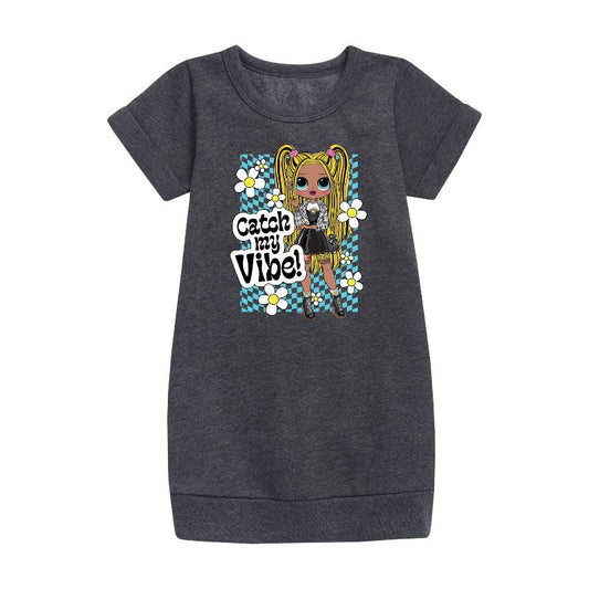 Girls' - LOL Surprise! - Catch My Vibe Graphic Short Sleeve Fleece Dress