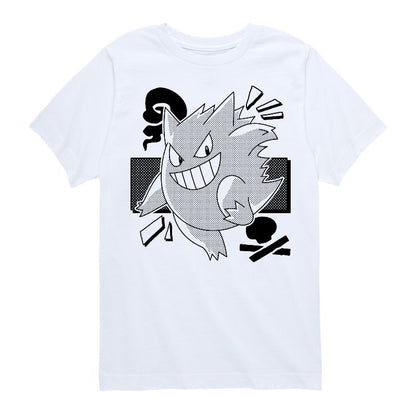 Boys' - Pokémon - Gengar Ghost Type Manga Short Sleeve Graphic T-Shirt