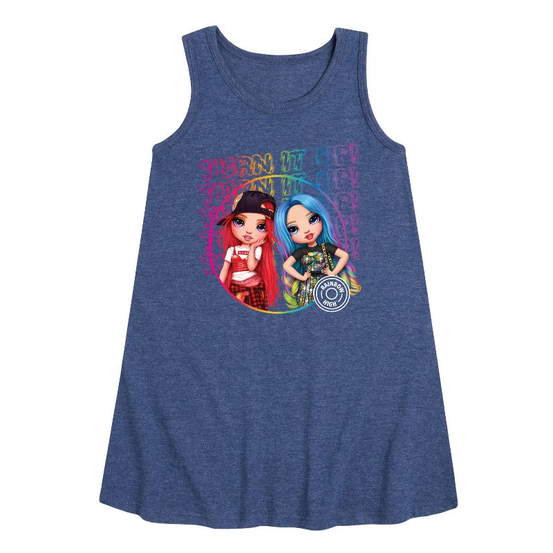 Girls' - Rainbow High - Turn It Up Graphic Sleeveless Aline Dress