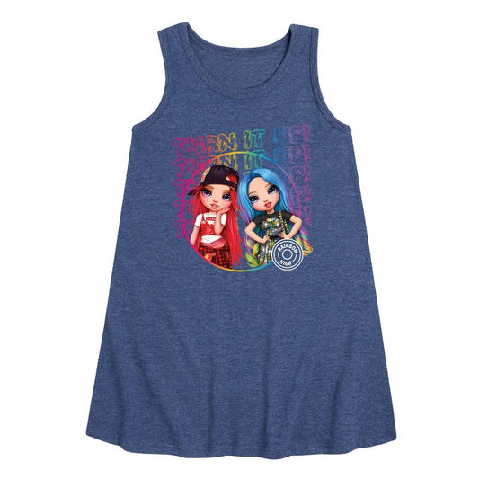 Girls' - Rainbow High - Turn It Up Graphic Sleeveless Aline Dress