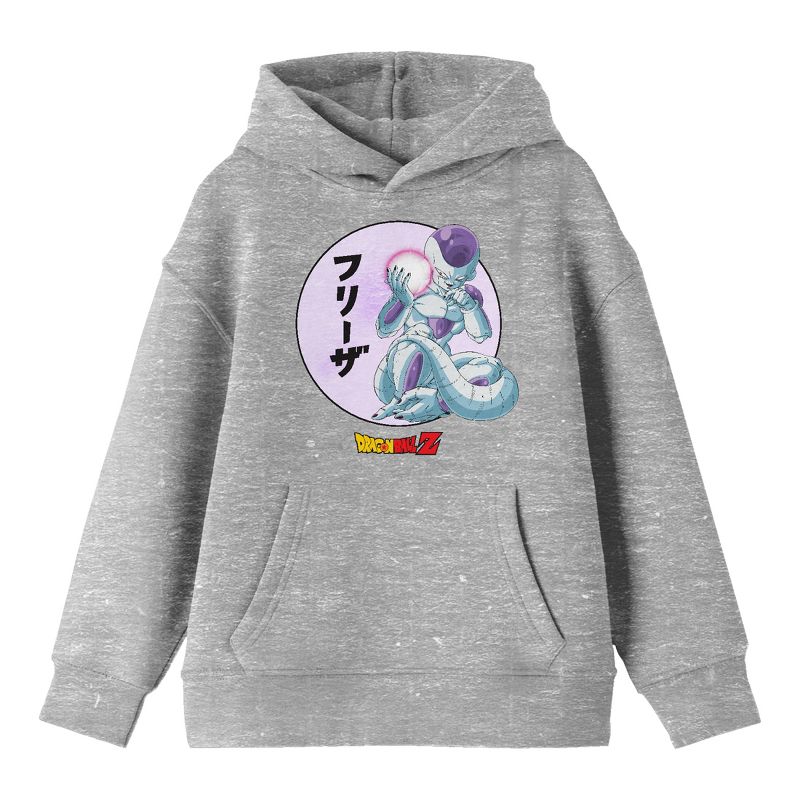 Dragon Ball Z Frieza Long Sleeve Athletic Heather Youth Hooded Sweatshirt