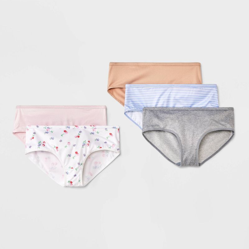 Girls' 5pk 'Cherries' Brushed Microfiber Hipster Underwear - art class™