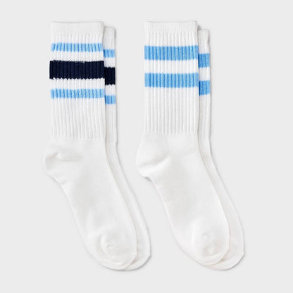 Girls' 2pk striped crew socks - art class™