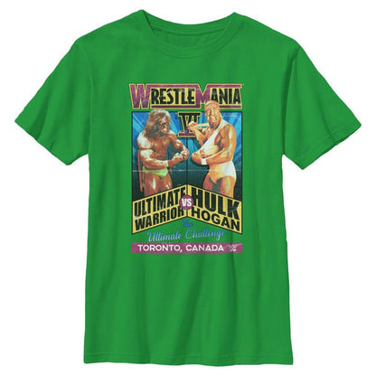 تي شيرت بوستر للأولاد من WWE Hulk Hogan Vs The Ultimate Warrior