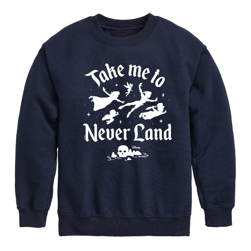 Boys' - Disney - Peter Pan Graphic Long Sleeve Fleece Sweatshirt