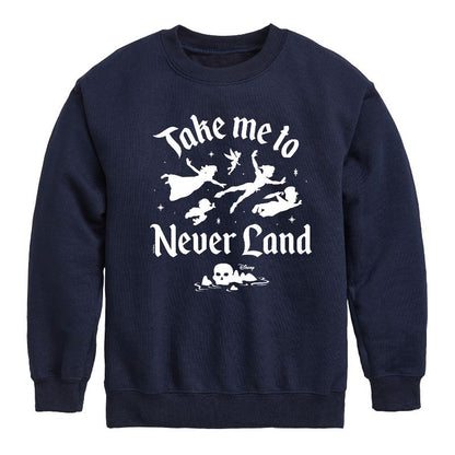 Boys' - Disney - Peter Pan Graphic Long Sleeve Fleece Sweatshirt