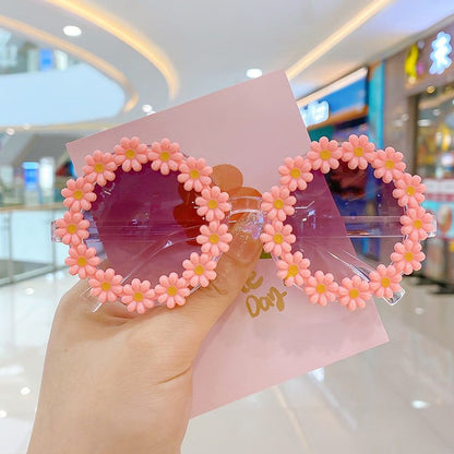 MyKids-Usa Girls Lovely Sunflower Round Frame Sunglasses