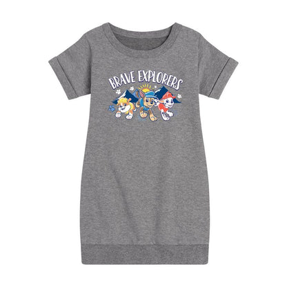 Girls' - Paw Patrol - Brave Explorers Graphic Short Sleeve Fleece Dress