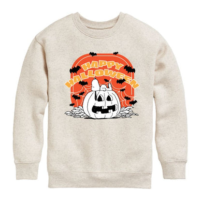 Boys' - Peanuts - Retro Halloween Graphic Long Sleeve Fleece Sweatshirt