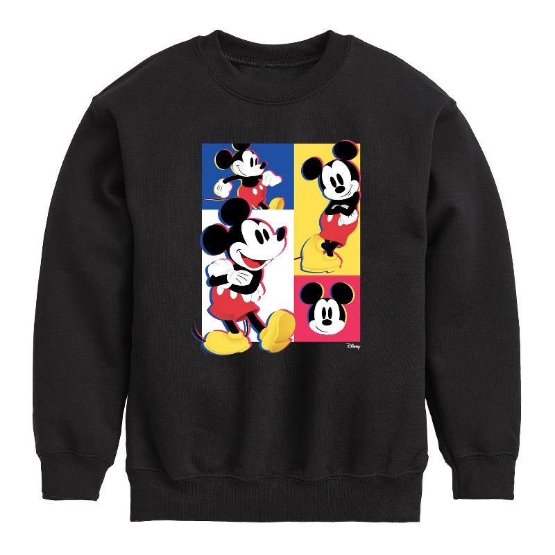 Boys' - Disney - Mickey Pose Graphic Long Sleeve Fleece Sweatshirt