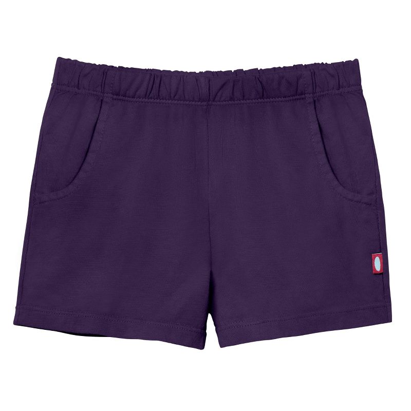 City Threads USA-Made Cotton Girls Soft UPF 50+ Jersey Pocket Shorts