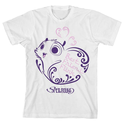 Spellbound Flink Line Art Youth White Crew Neck Short Sleeve T-shirt