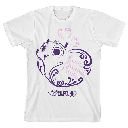 Spellbound Flink Line Art Youth White Crew Neck Short Sleeve T-shirt