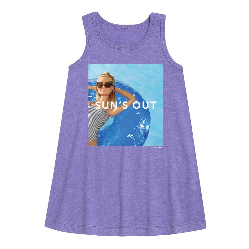 Girls' - Barbie - Sun's Out Graphic Sleeveless Aline Dress