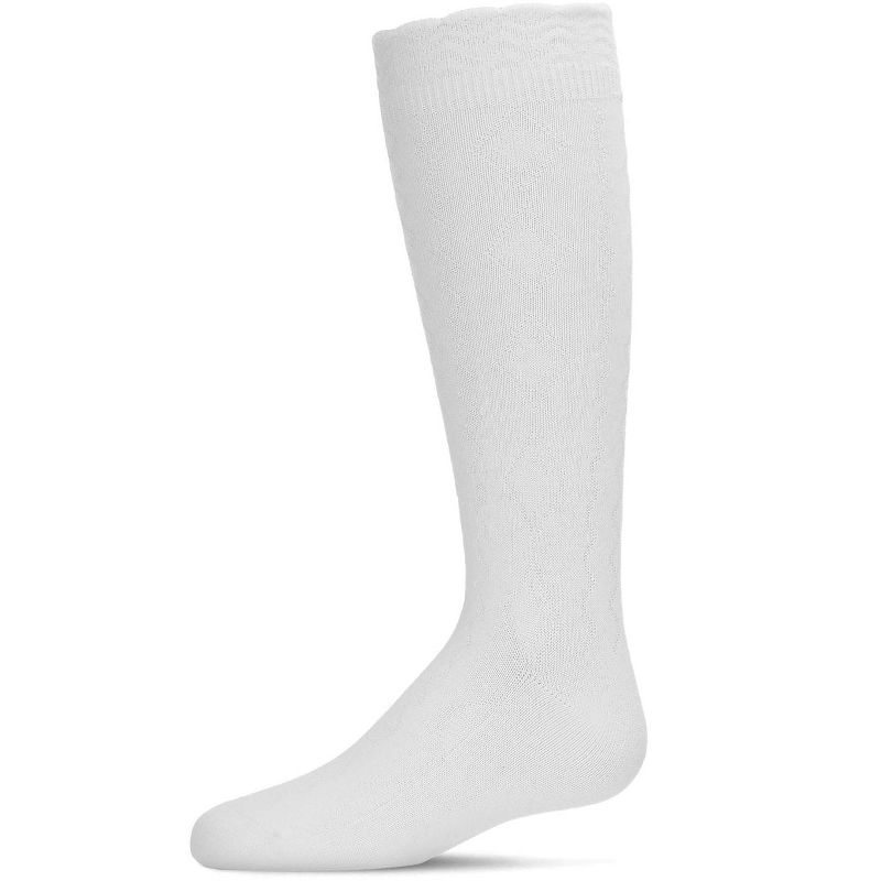 Memoi Diamond Zag Knee High Sock with Scalloped Cuff