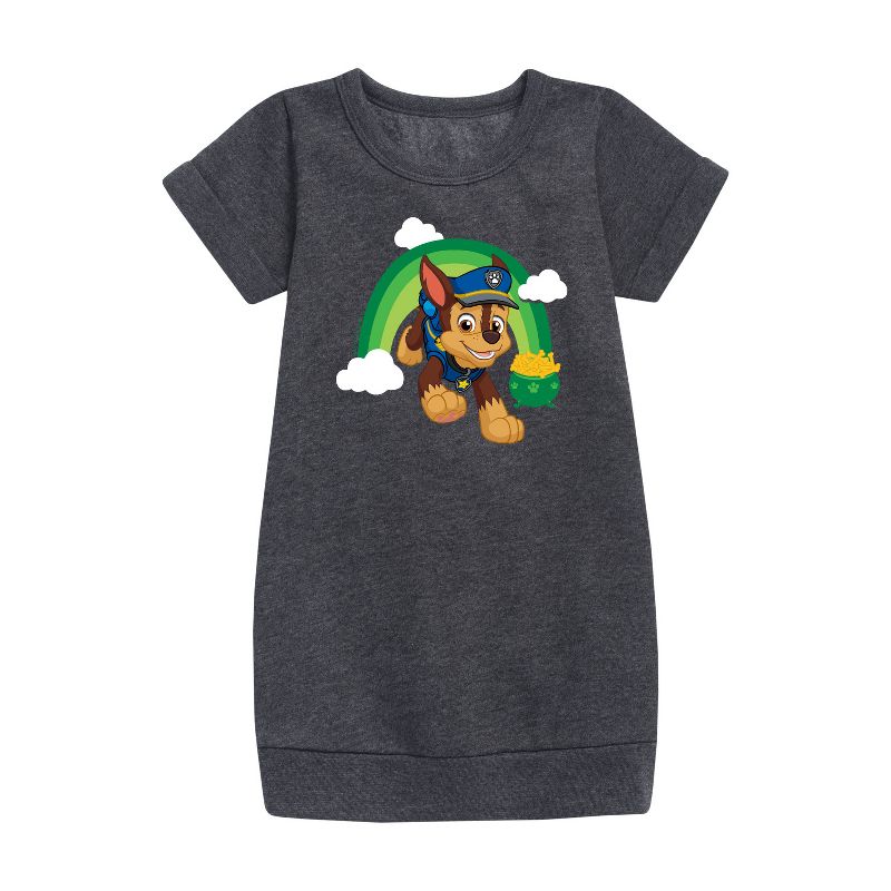 Girls' - Paw Patrol - Chase The Rainbow Graphic Short Sleeve Fleece Dress