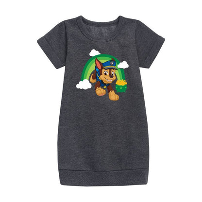 Girls' - Paw Patrol - Chase The Rainbow Graphic Short Sleeve Fleece Dress