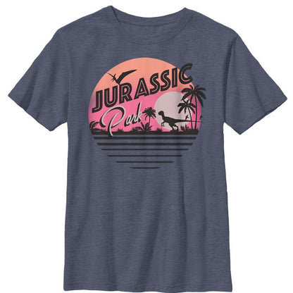 Boy's Jurassic Park Retro Postcard T-Shirt