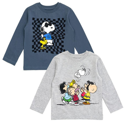 تيشيرتات جرافيكية بأكمام طويلة من PEANUTS Charlie Brown Snoopy، قطعتان، من الأطفال الصغار إلى الأطفال الكبار