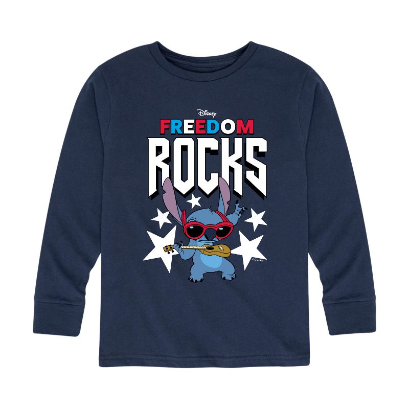 Boys' - Lilo and Stitch - Freedom Rocks Long Sleeve Graphic T-Shirt