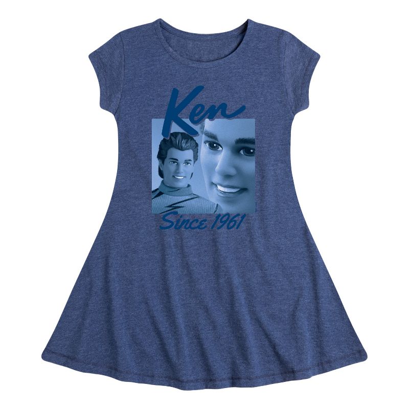 Girls' - Barbie - Ken Since 1961 Fit & Flair Cap Sleeve Dress