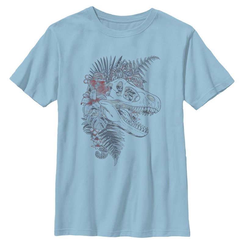 Boys Jurassic World Floral Fossil Head T Shirt