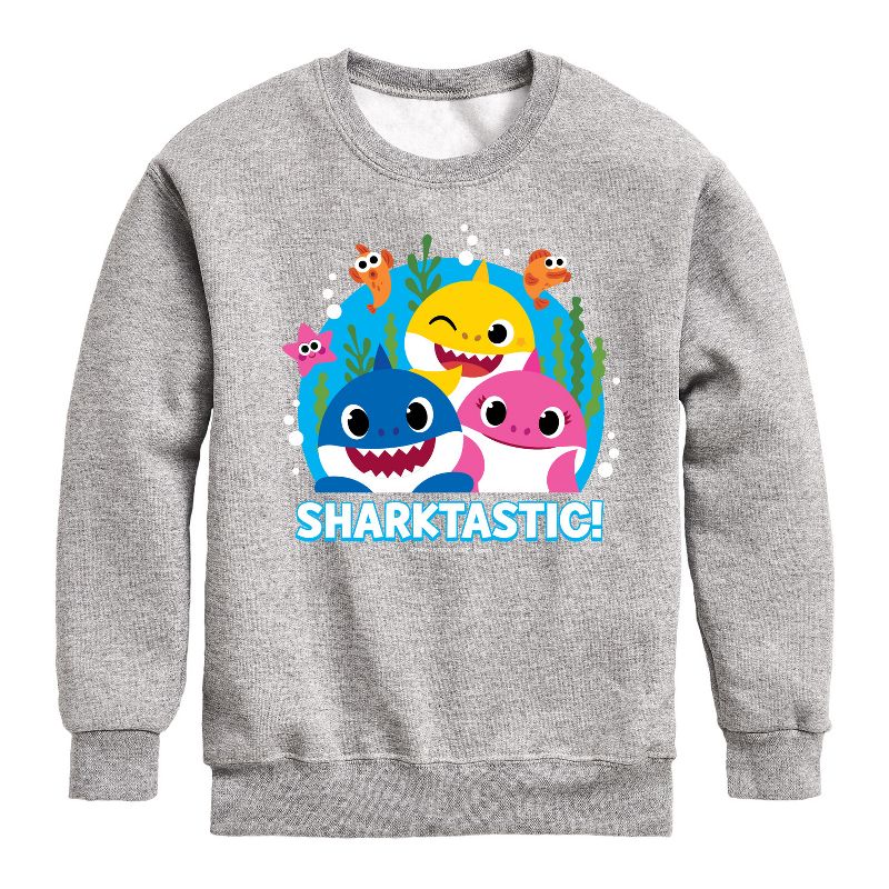 Boys' - Baby Shark - Sharktastic Graphic Long Sleeve Fleece Sweatshirt