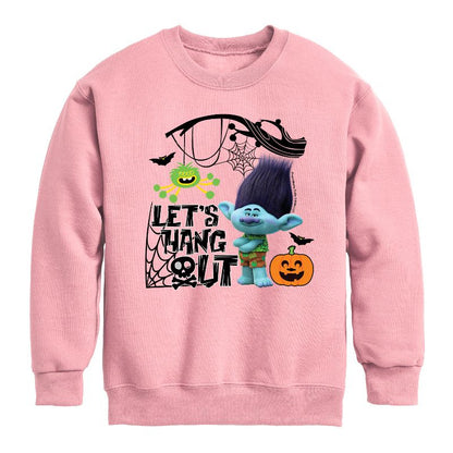 Boys' - Trolls - Lets Hang Out Branch Graphic Long Sleeve Fleece Sweatshirt