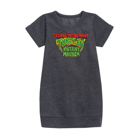 Girls' - Teenage Mutant Ninja Turtles - Movie Logo Graphic Short Sleeve Fleece Dress