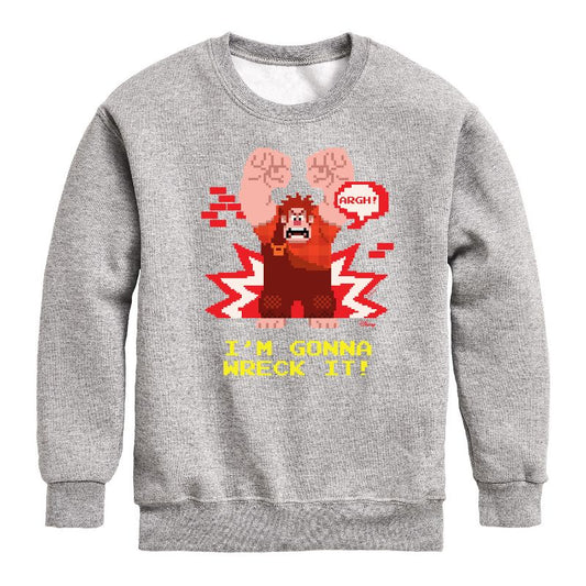 Boys' - Disney - I'm Gonna Wreck It Graphic Long Sleeve Fleece Sweatshirt