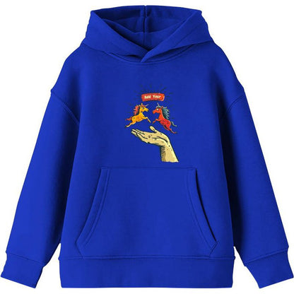Hold Your Horses Humor Youth Long Sleeve Hoodie