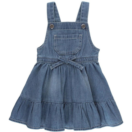 RuffleButts Girls Overall Jumper Dress