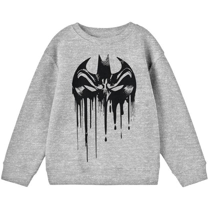 قميص رياضي بأكمام طويلة للأولاد مطبوع عليه شعار قناع باتمان المقطر