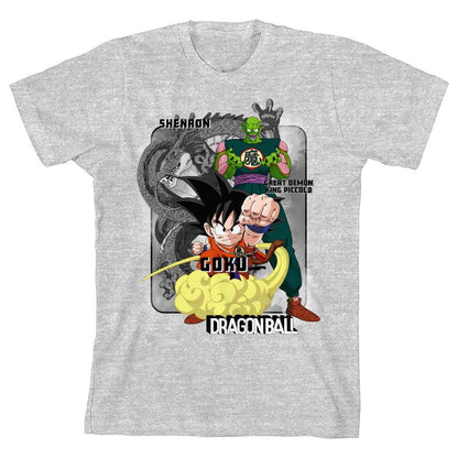 Dragon Ball Goku Piccolo & Shenron Crew Neck Short Sleeve Boy's Athletic Heather T-shirt