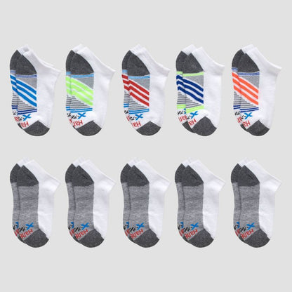 Hanes Boys' 10pk Premium No Show Socks